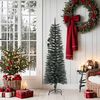 vidaXL Artificial Slim Christmas Tree with Stand Green 150 cm PVC