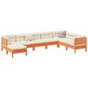 vidaXL 8 Piece Garden Sofa Set with Cushions Wax Brown Solid Wood Pine
