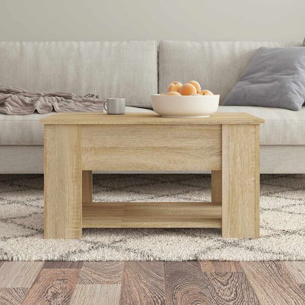vidaXL Coffee Table Sonoma Oak 79x49x41 cm Engineered Wood