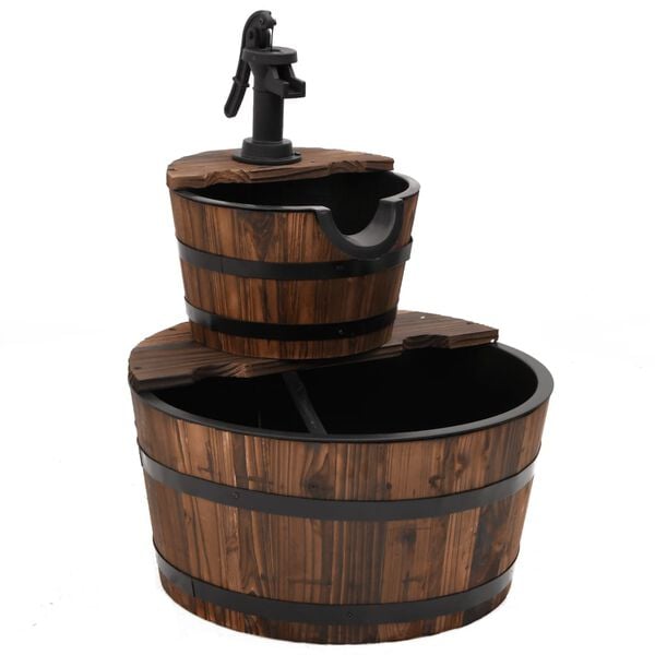 vidaXL Water Fountain with Pump 44.5x44.5x58 cm Solid Wood Fir