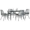 vidaXL 5 Piece Garden Dining Set with Cushions Grey Poly Rattan Glass