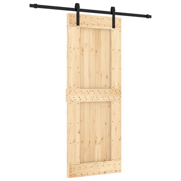 vidaXL Sliding Door with Hardware Set 80x210 cm Solid Wood Pine