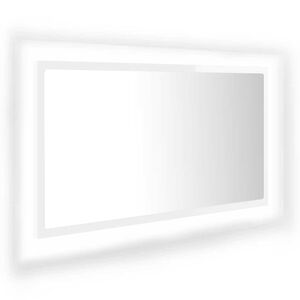 vidaXL LED Bathroom Mirror High Gloss White 80x8,5x37 cm Acrylic