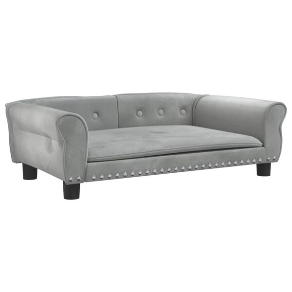 vidaXL Dog Bed Light Grey 95x55x30 cm Velvet