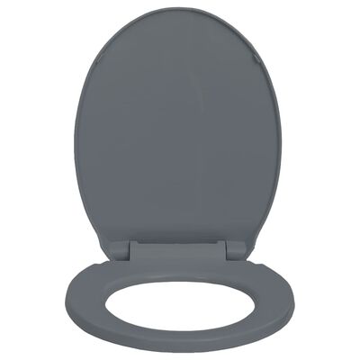 vidaXL Soft-Close Toilet Seat Grey Oval