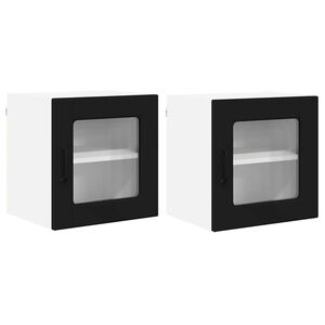 vidaXL Kitchen Wall Cabinet with Shelf 2 pcs Black 40 x 31 x 40 cm