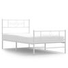 vidaXL Metal Bed Frame without Mattress with Footboard White 107x203cm
