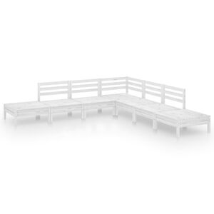 vidaXL 7 Piece Garden Lounge Set Solid Pinewood White