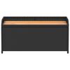 vidaXL Storage Bench Black 100x50x52 cm Poly Rattan and Acacia Wood