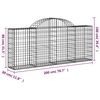 vidaXL Arched Gabion Baskets 4 pcs 200x30x80/100 cm Galvanised Iron