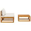 vidaXL 3 Piece Garden Lounge Set with Cream Cushions Solid Acacia Wood