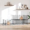 vidaXL 44-Panel Pet Cage with Door Black 35x35 cm Steel