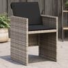 vidaXL Garden Chairs with Cushions 4 pcs Light Grey Poly Rattan