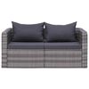 vidaXL 8 Piece Garden Lounge Set with Cushions Poly Rattan Grey