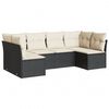 vidaXL 6 Piece Garden Sofa Set with Cushions Black Poly Rattan