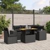 vidaXL 6 Piece Garden Sofa Set with Cushions Black Poly Rattan