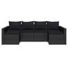 vidaXL 2 Piece Garden Lounge Set with Cushions Black Poly Rattan