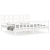 vidaXL Bed Frame without Mattress White Solid Wood Pine
