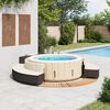 vidaXL Hot Tub Surround Black Poly Rattan and Solid Wood Acacia
