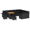 vidaXL Garden Sofa Set 12 pcs 11-Seater Black Poly Rattan