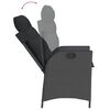 vidaXL 3 Piece Garden Dining Set with Cushions Black Poly Rattan