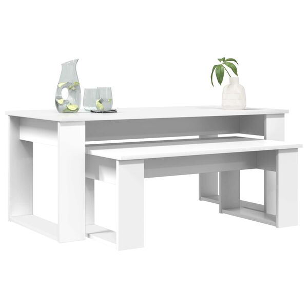 vidaXL Coffee Table Set 2 pcs White Engineered Wood