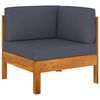 vidaXL 10 Piece Garden Lounge Set with Dark Grey Cushions Acacia Wood
