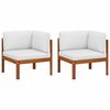 vidaXL Garden Corner Sofas 2 pcs with Cushions Wood Acacia&Rope