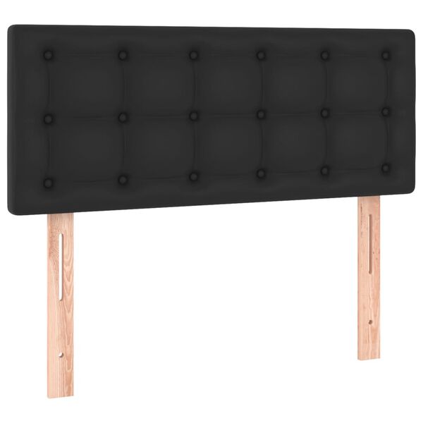 vidaXL LED Headboard Black 100 cm Faux Leather