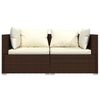 vidaXL 3 Piece Garden Lounge Set with Cushions Brown Poly Rattan