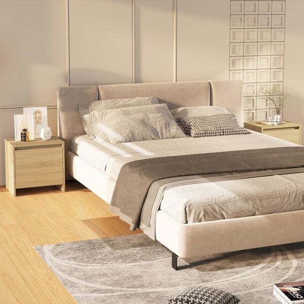 vidaXL Bedside Cabinets 2 pcs Sonoma Oak 45x34x44.5 cm Engineered Wood