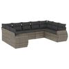 vidaXL 9 Piece Garden Sofa Set with Cushions Grey Poly Rattan