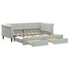 vidaXL Daybed with Trundle&Drawers without Mattress Light Grey 90x190 cm