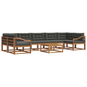vidaXL Outdoor Sofa Set 8 pcs Natural and Anthracite