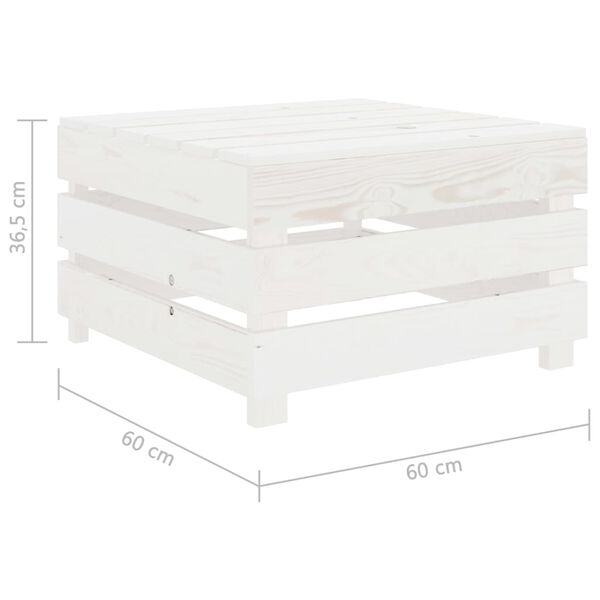 vidaXL Garden Pallet Table White Wood