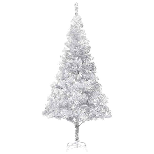 vidaXL Artificial Pre-lit Christmas Tree with Ball Set Silver 240 cm PET