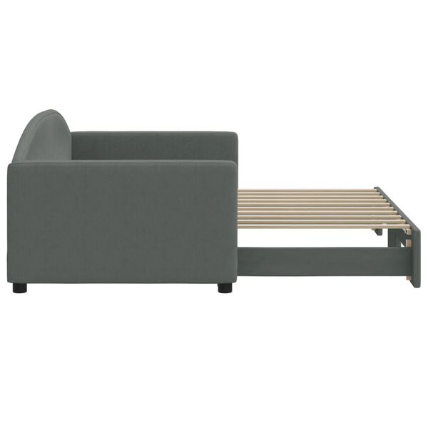 vidaXL Daybed with Trundle without Mattress Dark Grey 90x190 cm