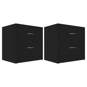 vidaXL Bedside Cabinets 2 pcs Black 40x30x40 cm Engineered Wood
