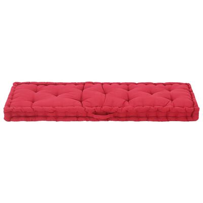 vidaXL Pallet Floor Cushion Cotton 120x40x7 cm Burgundy