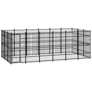 vidaXL Outdoor Dog Kennel Steel 16.59 m&sup2;