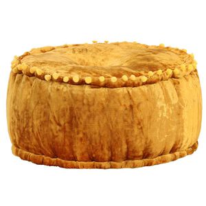 vidaXL Round Pouffe Velvet 40x20 cm Mustard