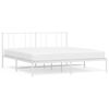 vidaXL Metal Bed Frame without Mattress with Headboard White 180x200cm