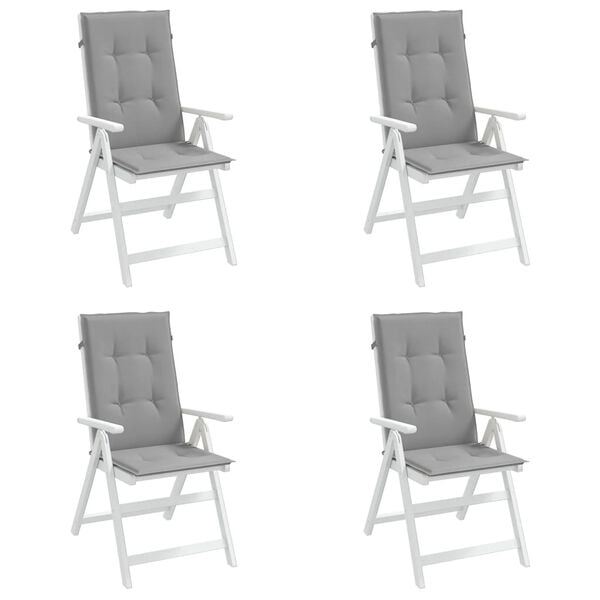 vidaXL Garden Highback Chair Cushions 4 pcs Grey 120x50x3 cm Fabric