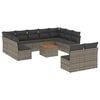 vidaXL 12 Piece Garden Sofa Set with Cushions Grey Poly Rattan