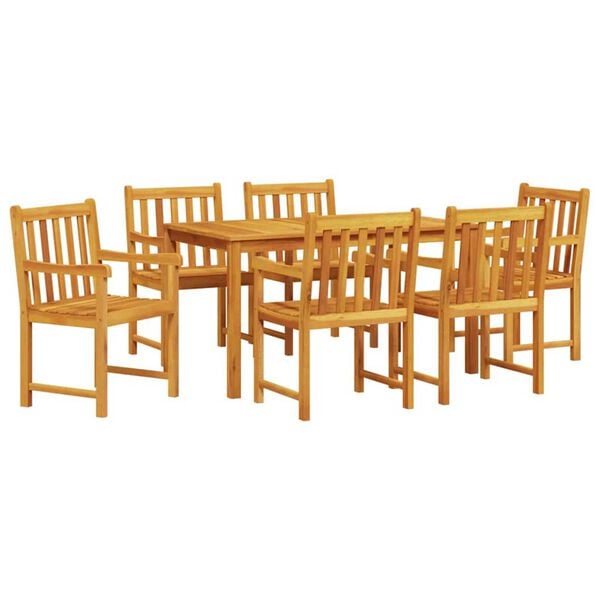 vidaXL Garden Dining Set 7 pcs Brown Solid Acacia Wood