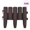 vidaXL Lawn Edgings 36 pcs Brown 10 m PP