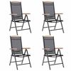vidaXL Folding Chairs 4 pcs Aluminium and Textilene Black