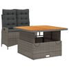 vidaXL 2 Piece Garden Dining Set with Cushions Grey Poly Rattan