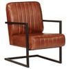vidaXL Sofa Chair Brown Real Leather