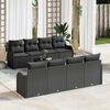 vidaXL Garden Sofa Set 9 pcs Black Poly Rattan and Steel and Glass